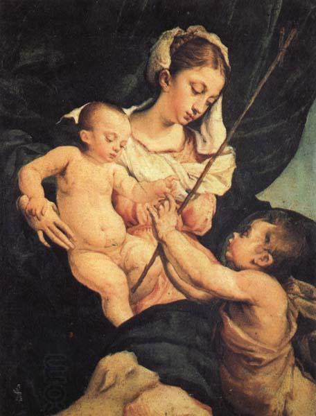 Jacopo Bassano Madonna and Child with St.John as a Child China oil painting art